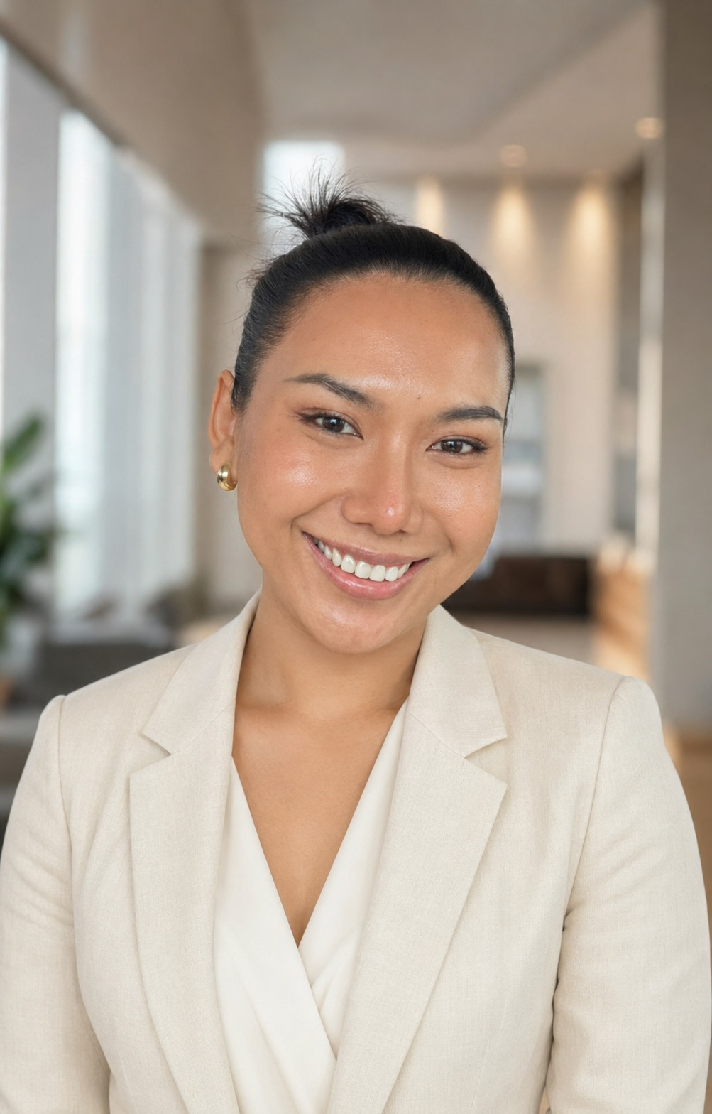 Portrait of Plaifa Malasri wearing a light blazer